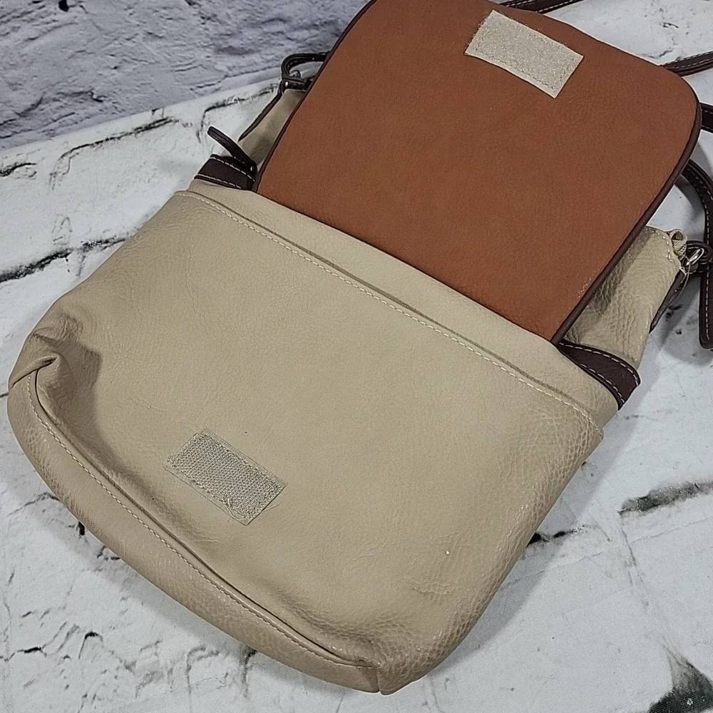 Multi Sac Crossbody Vegan Leather Bag Purse Biege Tan Western Sachel -‎ Spots